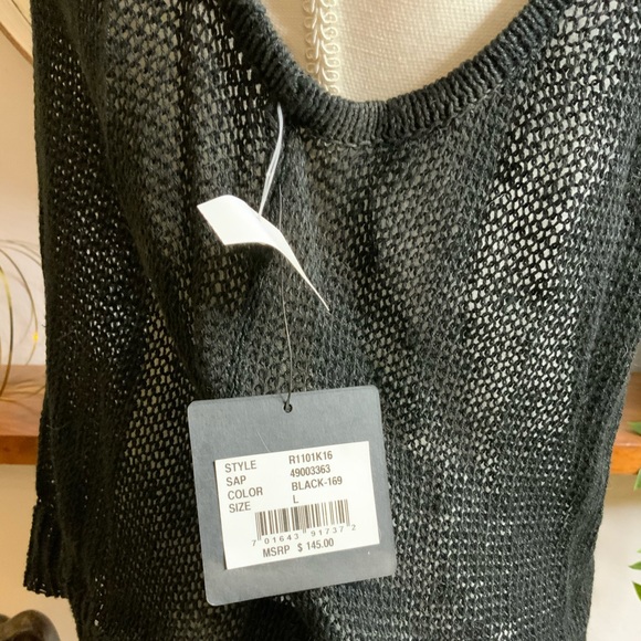 Robert Rodriguez Black Open Knit Sleeveless Top L New with Tags - Picture 5 of 6